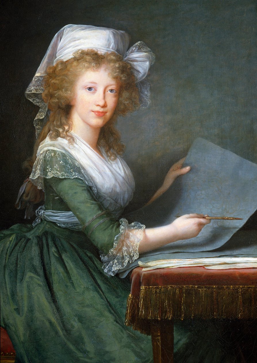 Portret van Marie Louise van de Twee Siciliën (of Bourbon-Sicilië) (1773-1802), vrouw van Ferdinand III, groothertog van Toscane (detail) door Elisabeth Louise Vigee Lebrun