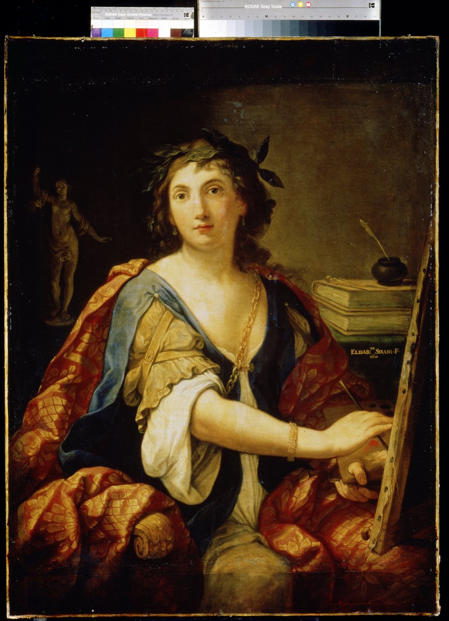Allegorie van schilderkunst, zelfportret, 1658 door Elisabetta Sirani