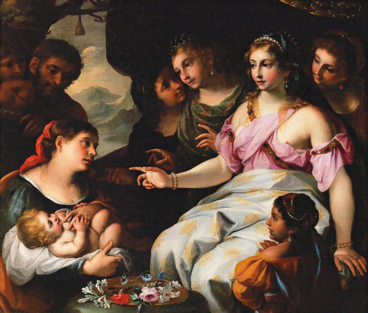 De vondst van Mozes door Elisabetta Sirani