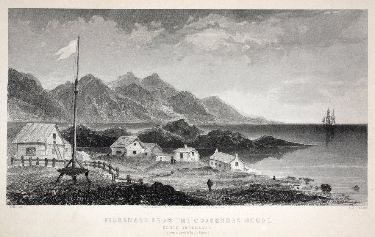 Fiskenaes vanuit het Gouverneurshuis, illustratie uit 