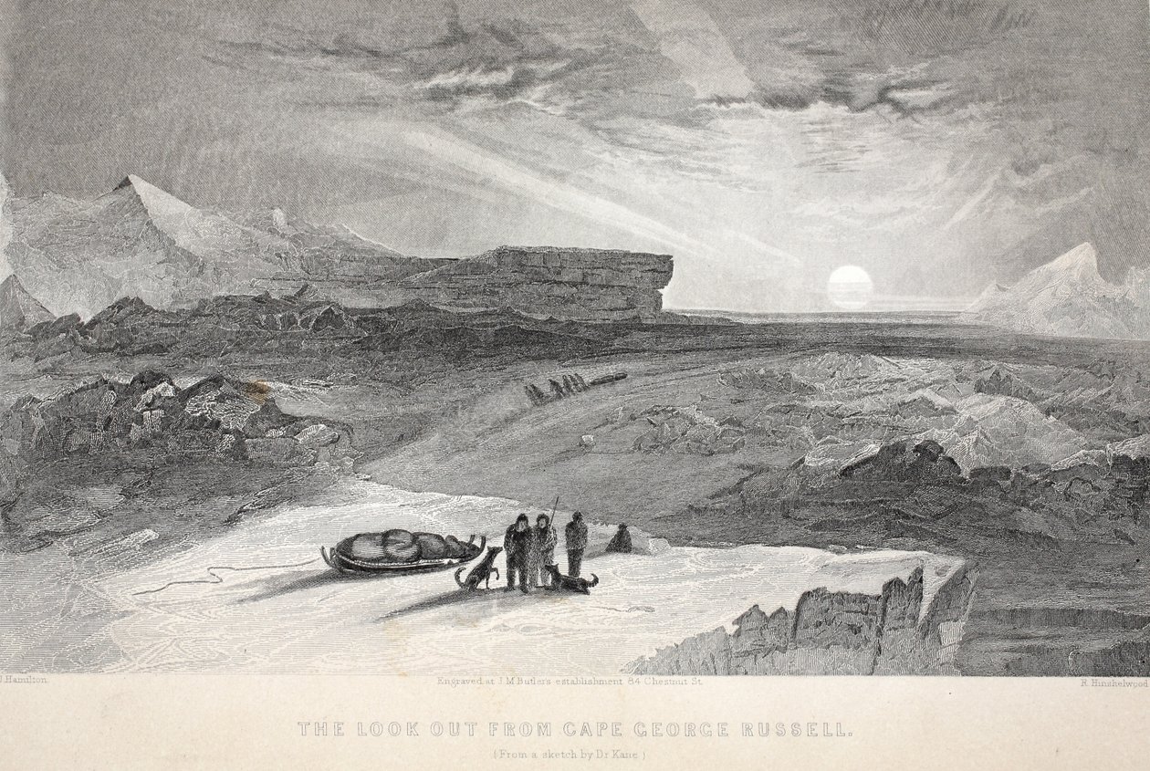 Uitzicht vanaf Kaap George Russell, illustratie uit 