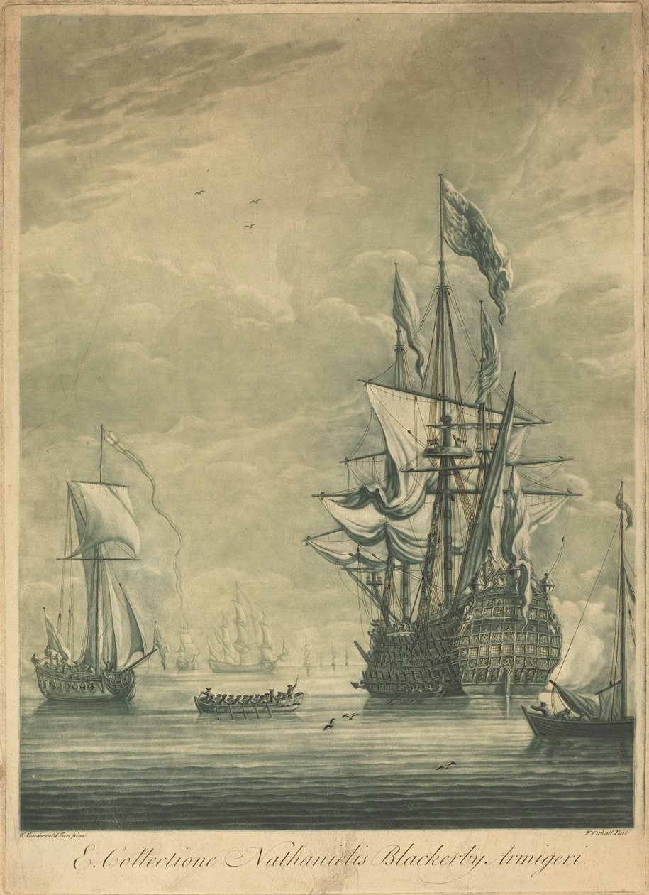 Scheepvaartscène uit de Collectie van Nathaniel Blackerby, 1720s door Elisha Kirkall