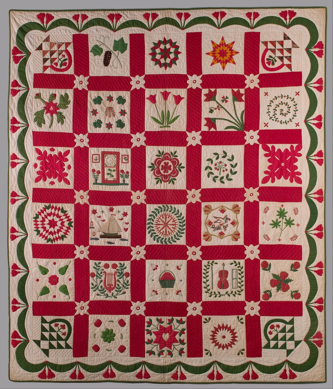 Album quilt door Elizabeth Sanford Jennings Hopkins