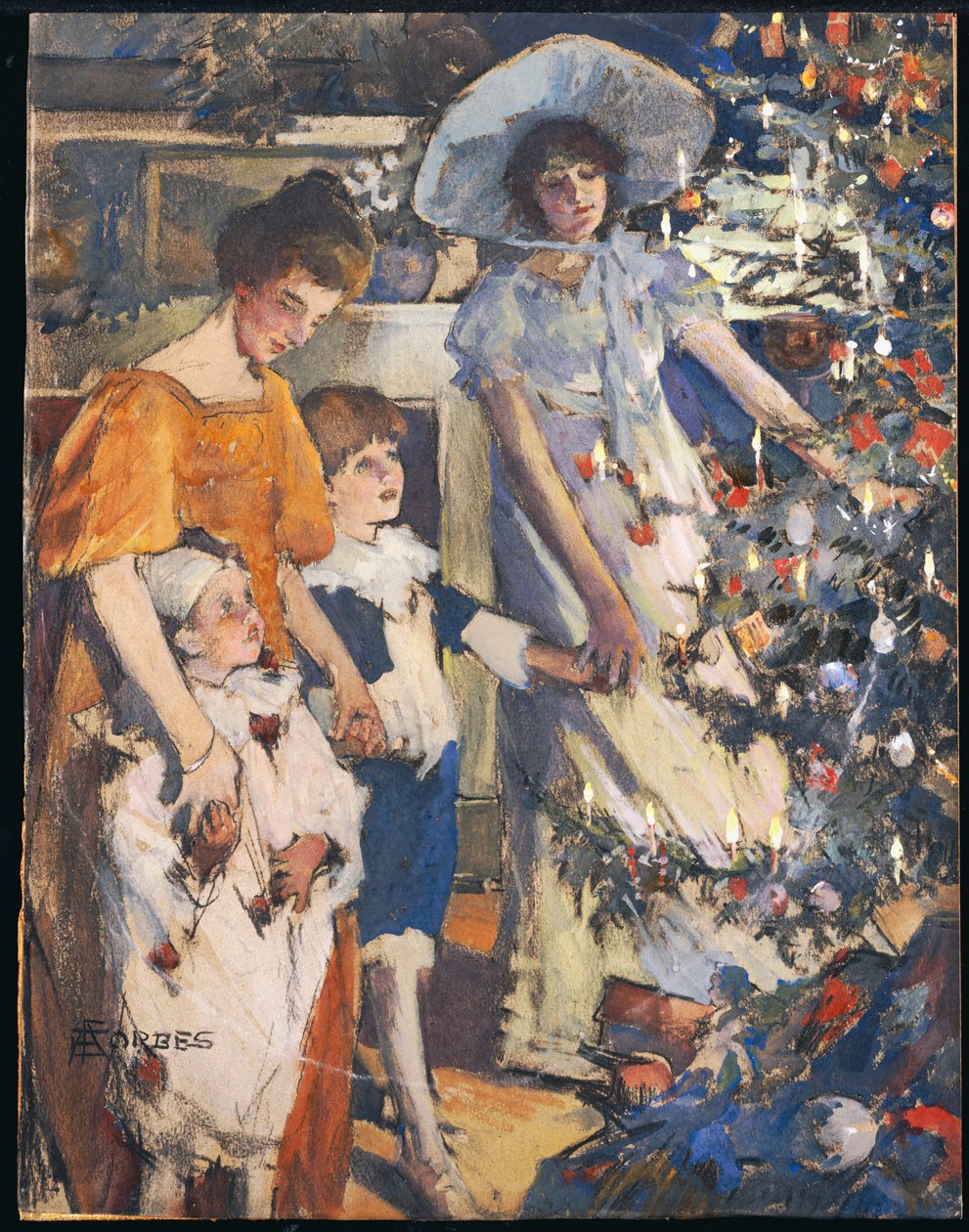 De kerstboom door Elizabeth Adela Stanhope Forbes