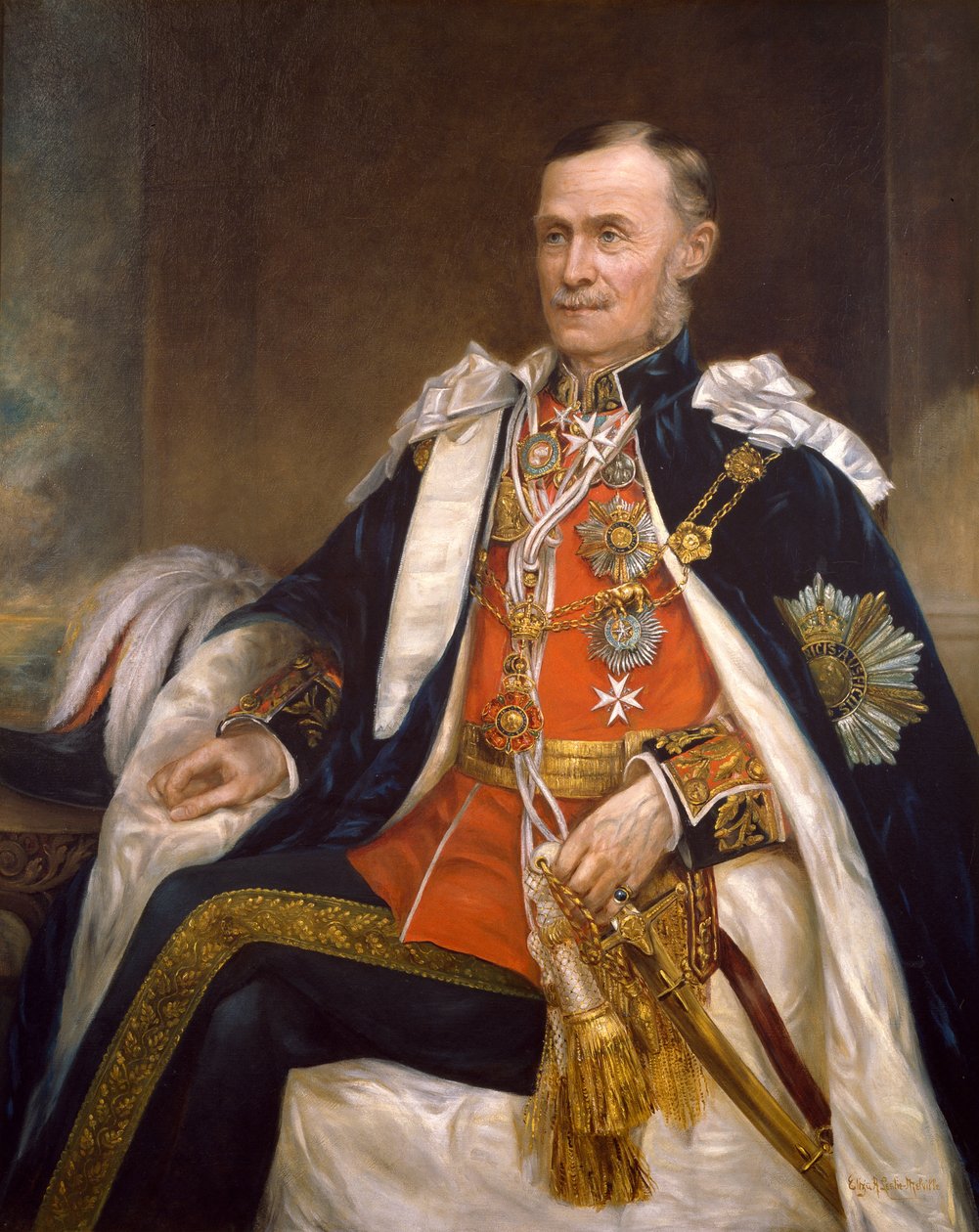 Luitenant-generaal Sir Owen Tudor Burne GCIE, KSI (1837-1909) door Elizabeth Anne Leslie Melville