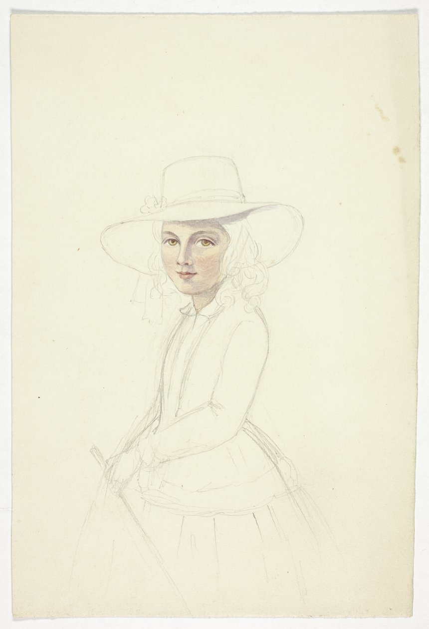 Portret van jong meisje met hoed en zweep door Elizabeth Murray