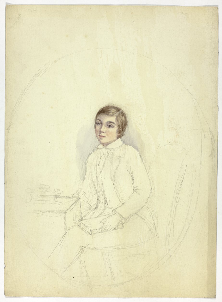 Studie voor Portret van Jongen met Boek door Elizabeth Murray