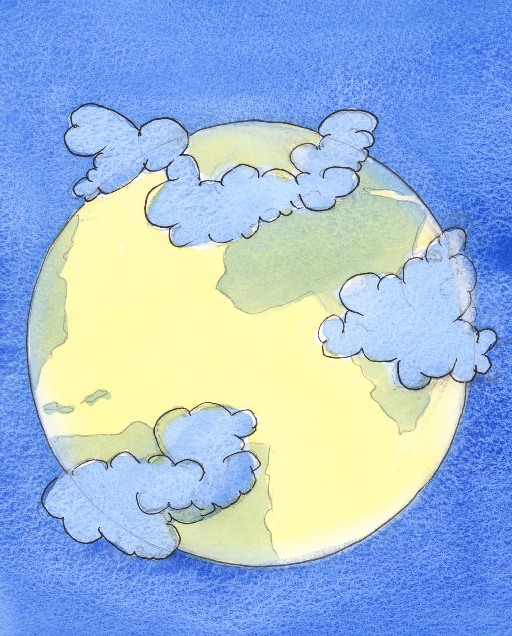 Een dichte wolk lijkt die delen van de aarde te bedekken waar oorlog is, die veel mensen van God afsnijdt door Elizabeth Wang