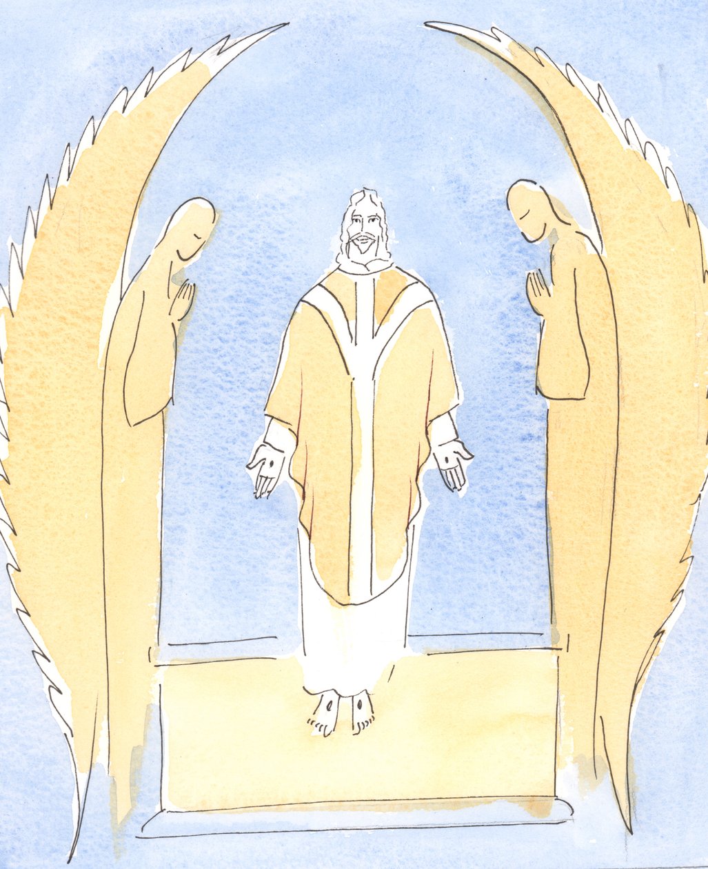 Bij elke Mis wordt Jezus Christus voor ons tegenwoordig, onze grote Hogepriester die voor ons bemiddelt bij Zijn Vader in de Hemel door Elizabeth Wang