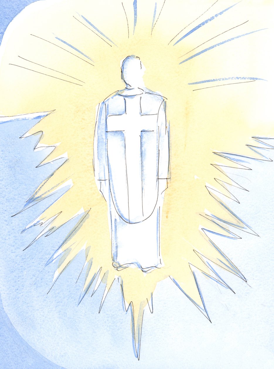 Christus - bijna ondraaglijk verblindend, koninklijk en krachtig - regeert nu in de hemel, ware mens en ware God, onze Hogepriester door Elizabeth Wang