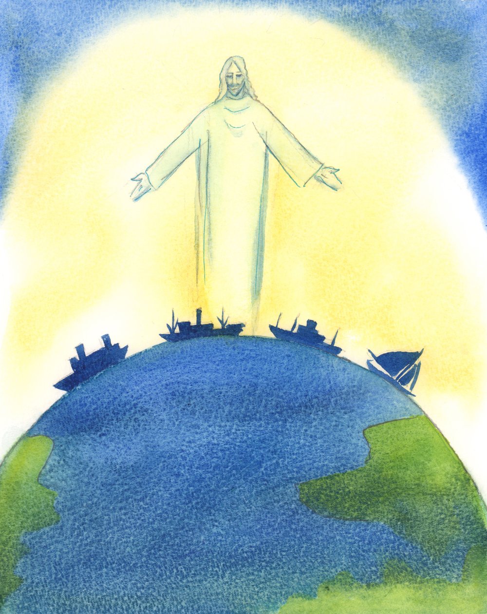 Christus onze God was werkelijk aan het werk in de Schepping van het Universum, met de Vader en de Heilige Geest door Elizabeth Wang
