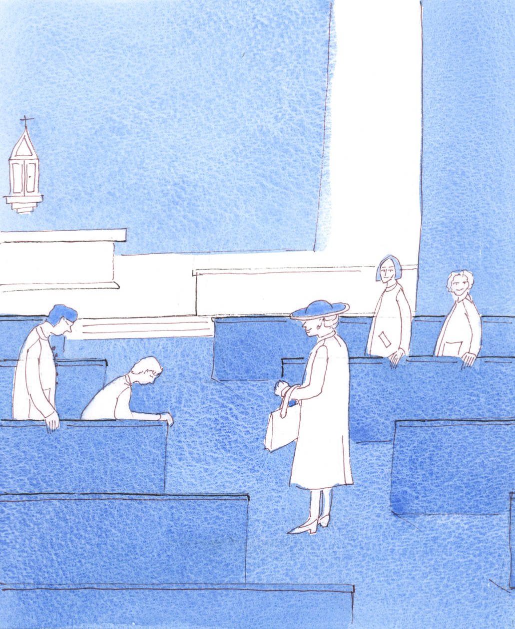 Als de koningin door het middenpad van onze kerk zou lopen, zou het geklets dan ophouden Zouden de mensen buigen of staan of buigen en zwijgen voor het geval zij zou willen spreken Kunnen we nu niet hetzelfde doen voor de Koning der Koningen, die aanwezig  door Elizabeth Wang