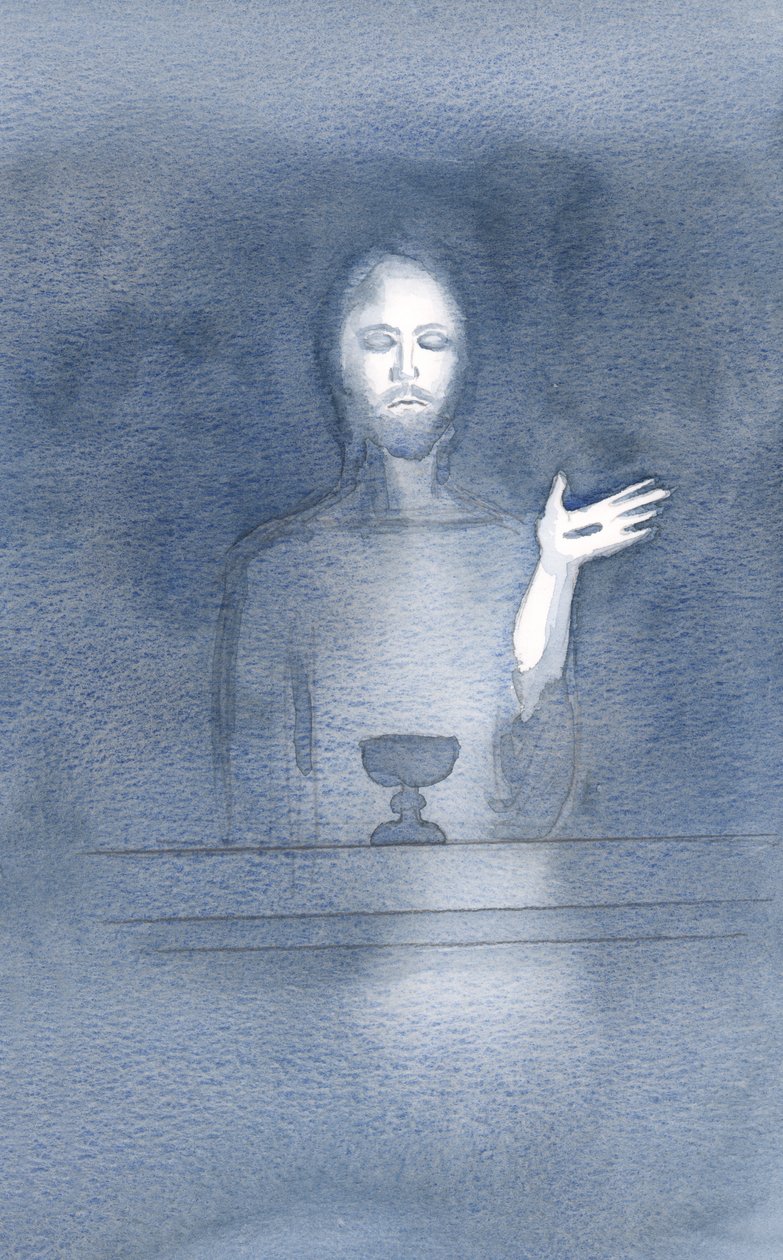 In Zijn barmhartigheid komt Christus dagelijks naar ons altaar, terwijl we Hem verwelkomen, in de duisternis van het geloof door Elizabeth Wang