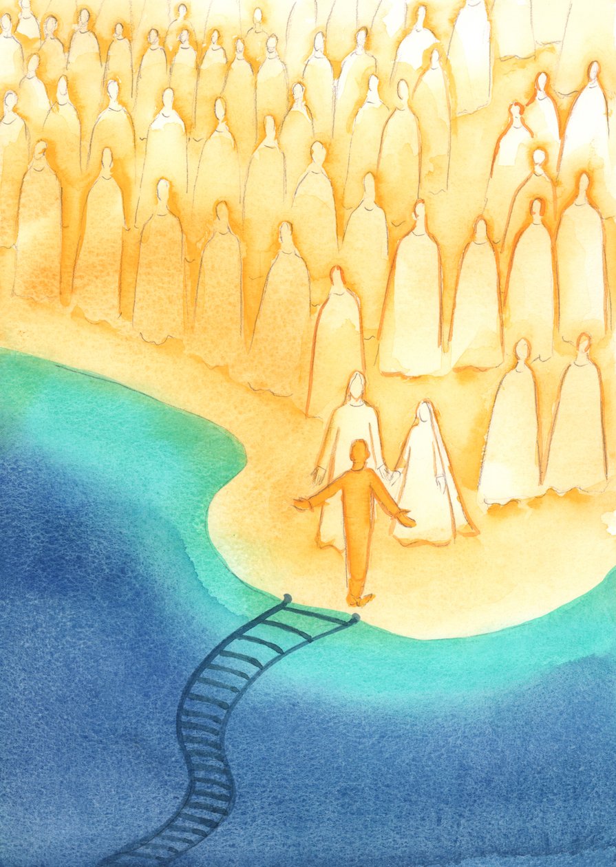 Wanneer een gelovige ziel de hemel binnengaat, wordt zij gelukkig door niet alleen Christus en Zijn Moeder Maria te ontmoeten, maar ook de specifieke heiligen wiens voorbeeld haar heeft geholpen door Elizabeth Wang