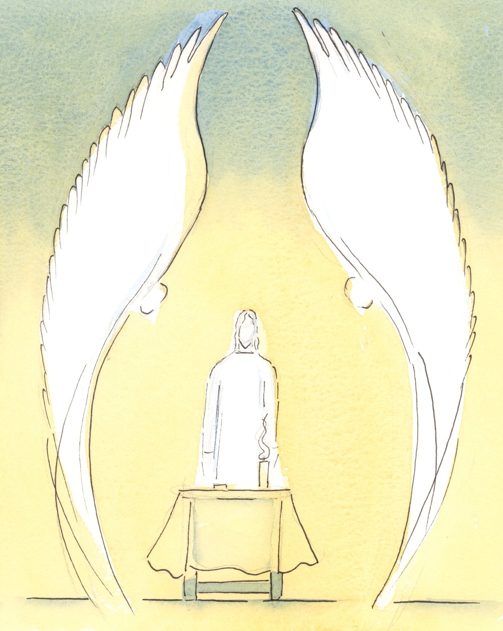Wanneer het Heilig Sacrament naar het huis van een zieke wordt gebracht, is het werkelijk Christus die daar sacramenteel aanwezig is, zoals altijd bewaakt door de Engelen die Hem liefhebben en aanbidden door Elizabeth Wang