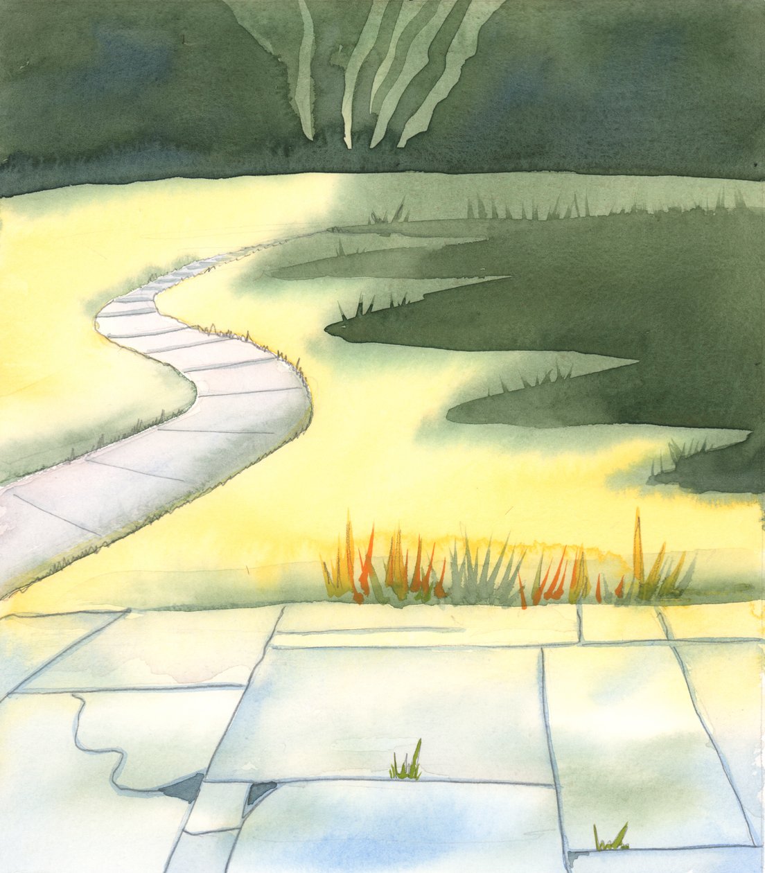 Wie God prijst voor het gras en het zonlicht, de regendruppels en de dauw, moet weten dat alle schoonheid van de natuur door God is bereid voor ons genot en ons gebruik, 2005 (aquarel op papier) door Elizabeth Wang