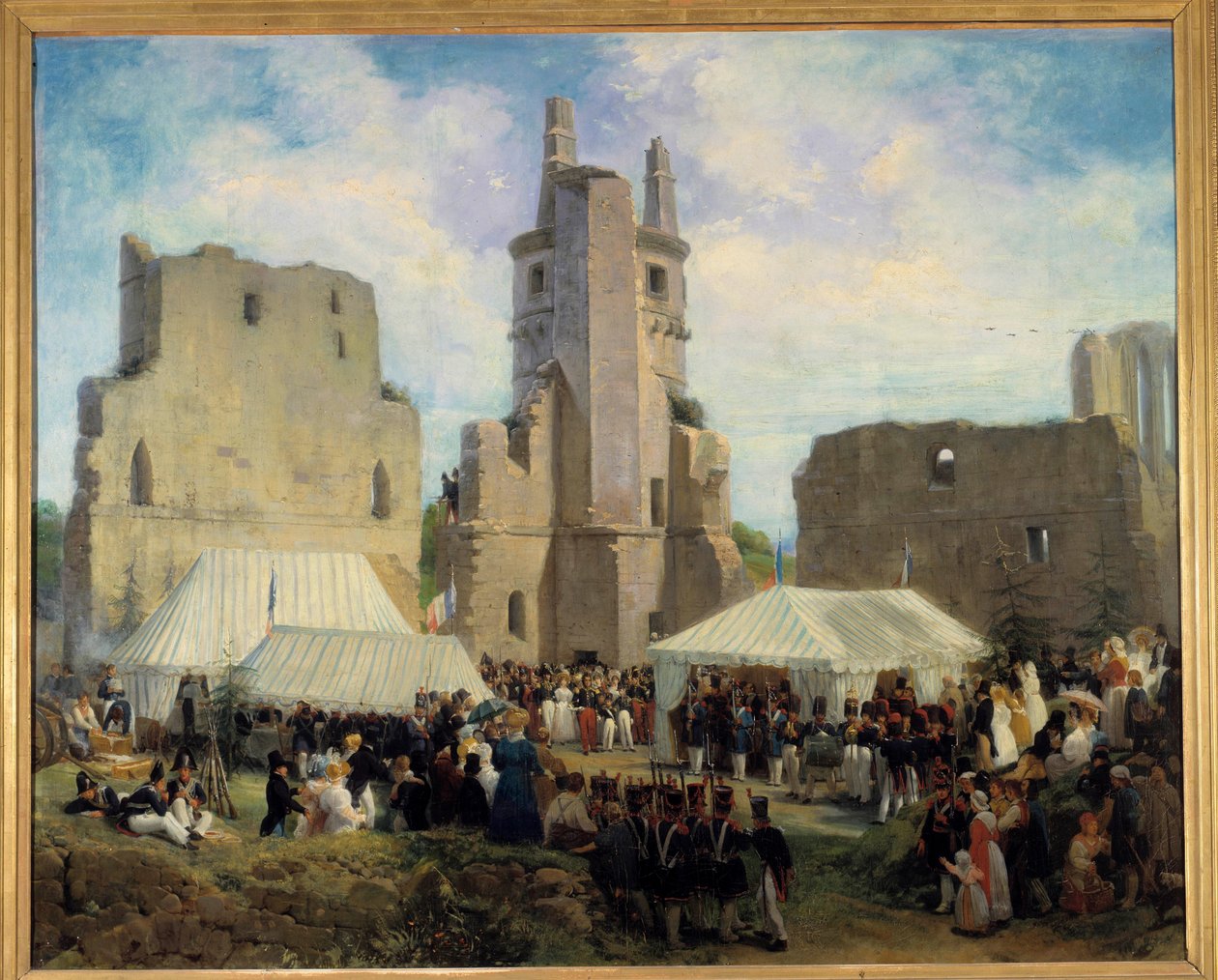 Wandeling van zijn majesteit Lodewijk Filips I en zijn familie (schilderij) (1832) door Eloi Firmin Feron
