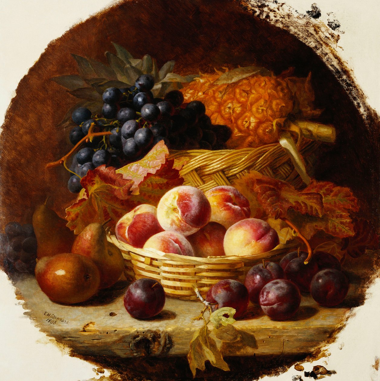 Perziken, Pruimen, Peren en Ananas, 1896 door Eloise Harriet Stannard