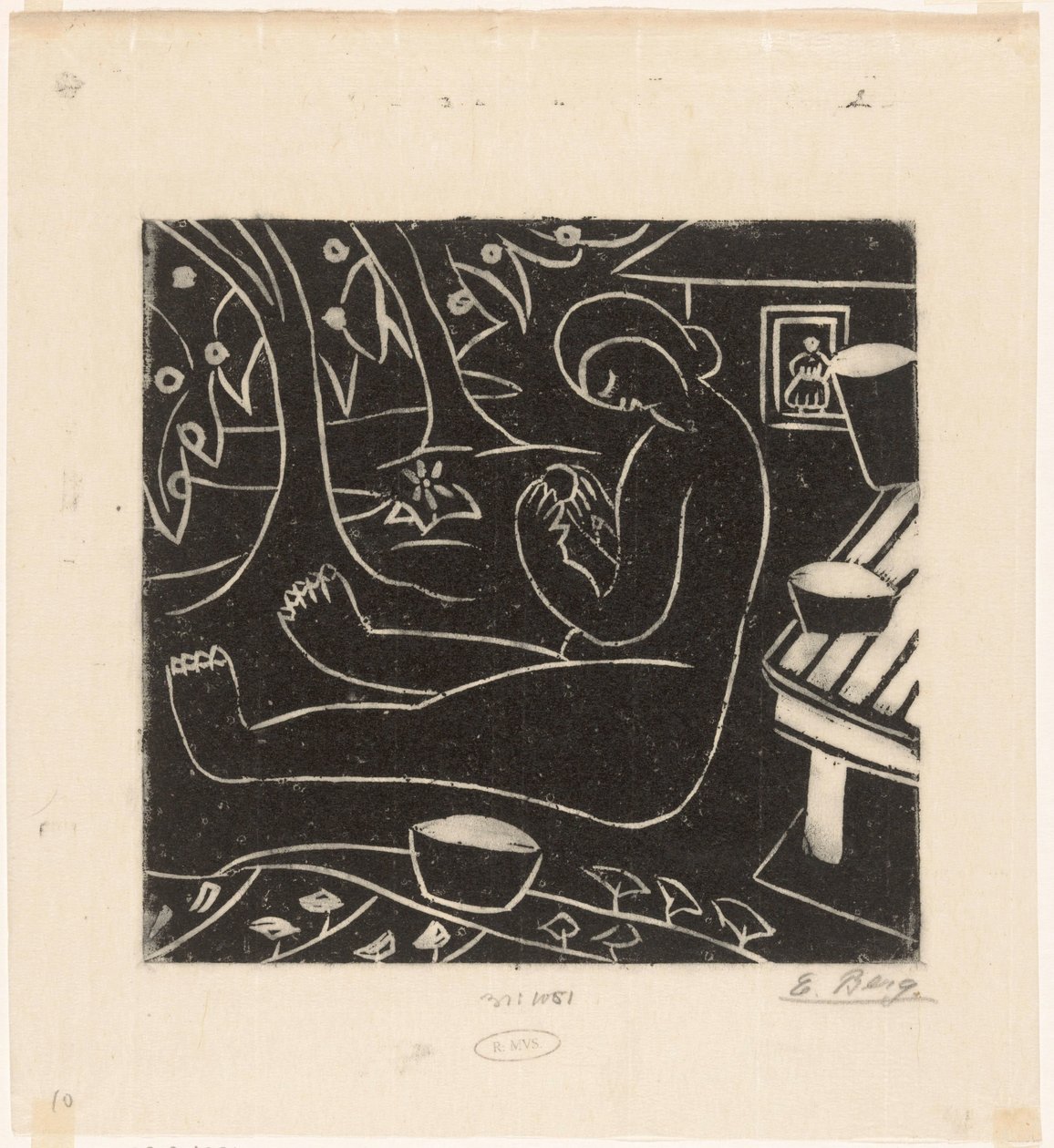 Zittende vrouw door Else Berg (signed by artist)