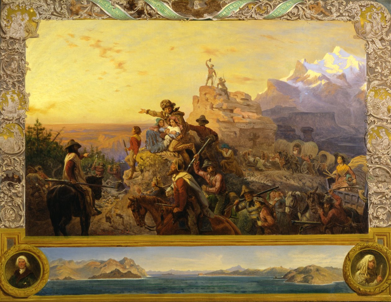 Westwaarts de koers van het rijk (muurstudie, U.S. Capitol) door Emanuel Gottlieb Leutze