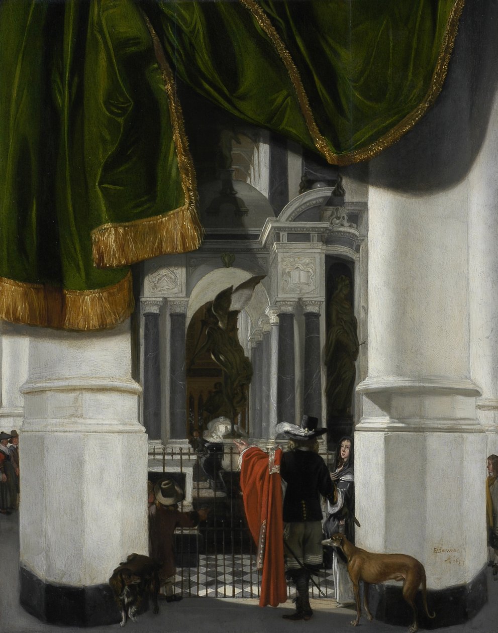 Interieur van de Nieuwe Kerk in Delft met het graf van Willem de Zwijger, 1653 door Emanuel de Witte