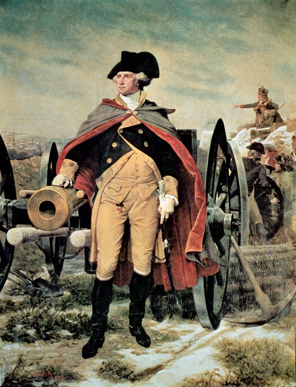 George Washington bij Dorchester Heights, Massachusetts door Emanuel Gottlieb (after) Leutze