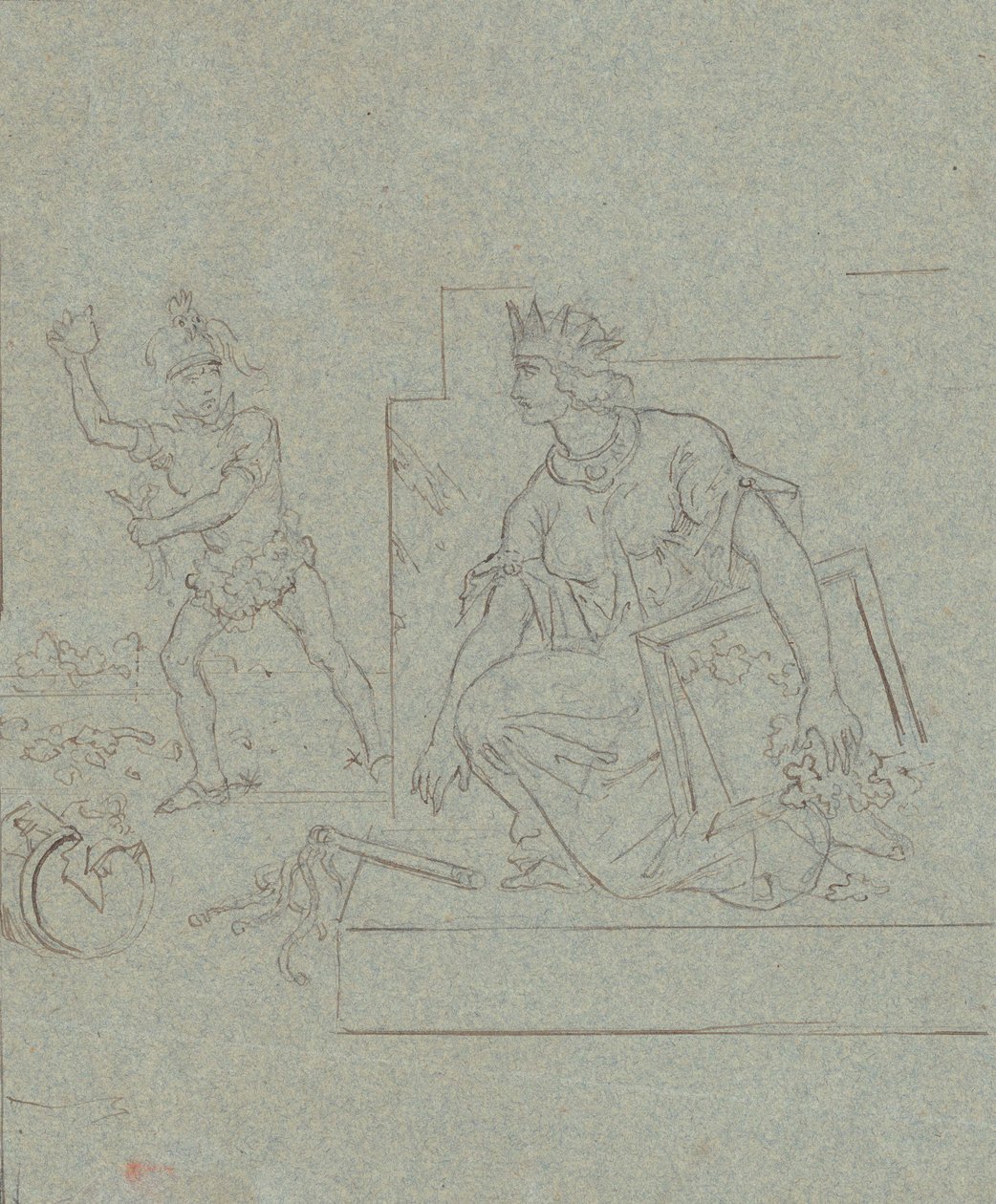 Politieke cartoon over de Amerikaanse Burgeroorlog, ca. 1860 door Emanuel Gottlieb Leutze