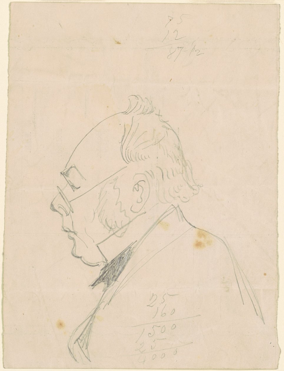Profiel van een Man door Emanuel Gottlieb Leutze