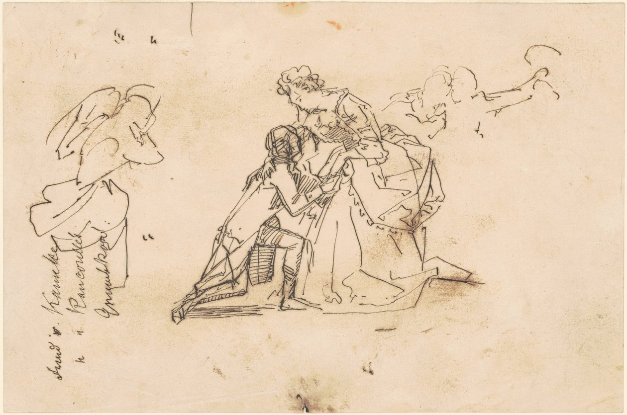 Studie voor "De Terugkeer van Koning Friedrich II uit Küstrin" door Emanuel Gottlieb Leutze