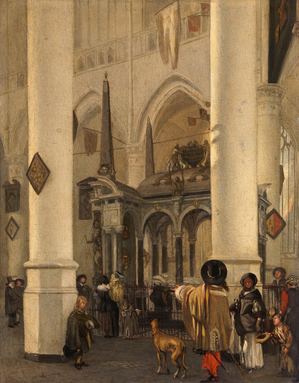 Die Nieuwe Kerk in Delft mit dem Grab von Wilhelm dem Schweiger door Emanuel de Witte