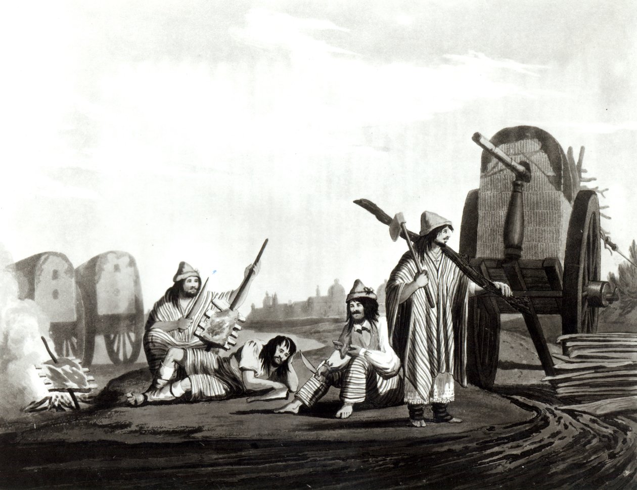 Gauchos (Boeren) van Tucuman, 1820 door Emeric Essex Vidal