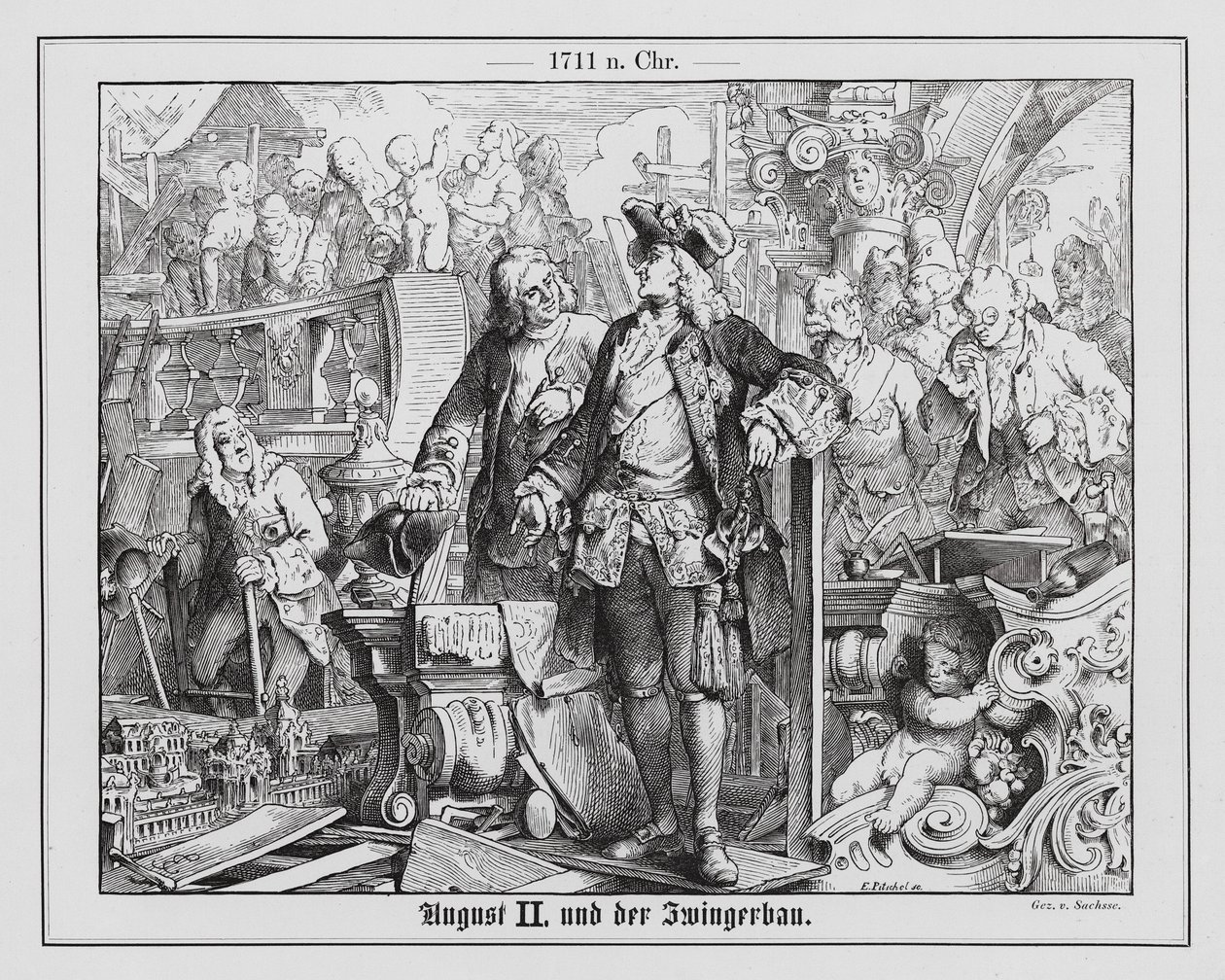 Augustus II, keurvorst van Saksen en koning van Polen, en de bouw van het Zwinger Paleis door Emil Eugen Sachsse