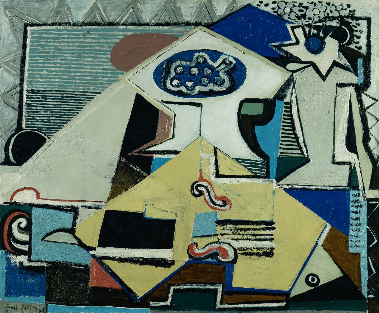 Stilleven Cello; Nature Morte au Violoncelle door Emil Filla