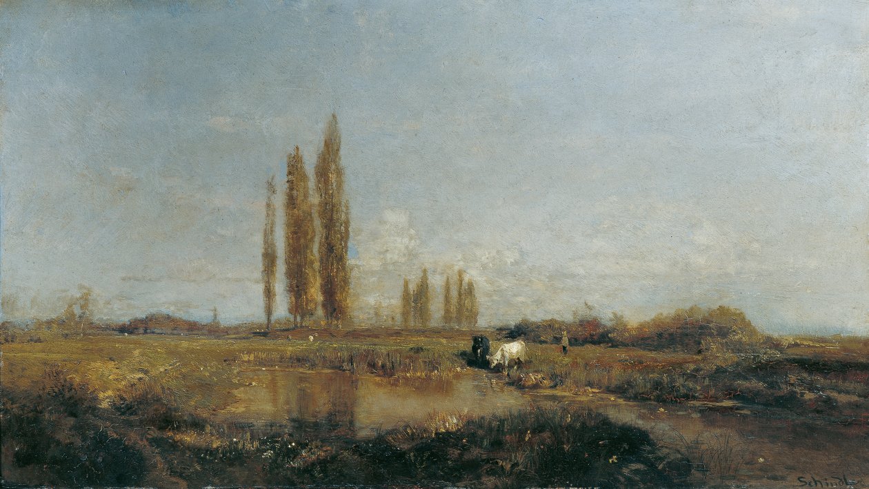 Aan de Thaya bij Lundenburg door Emil Jakob Schindler