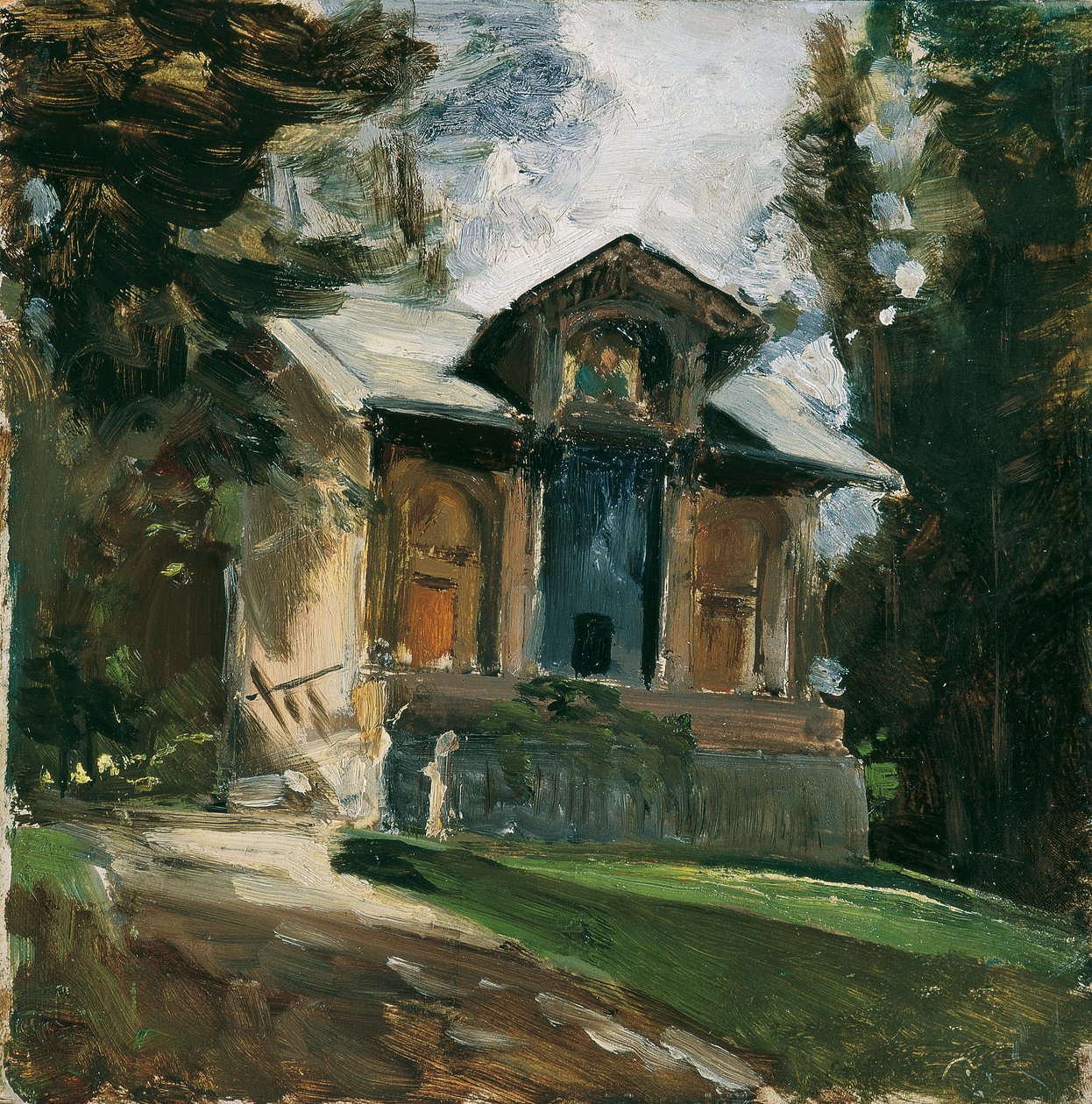 Het atelier van de schilder Heinrich von Angeli in de Reichenau door Emil Jakob Schindler