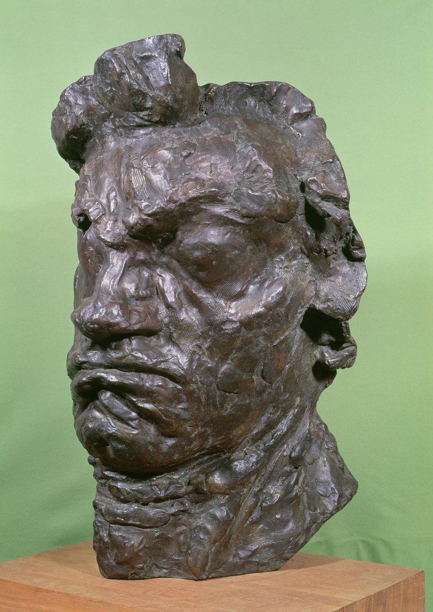 Tragisch masker van Ludwig van Beethoven (1770-1827) 1901 (brons) door Emile-Antoine Bourdelle