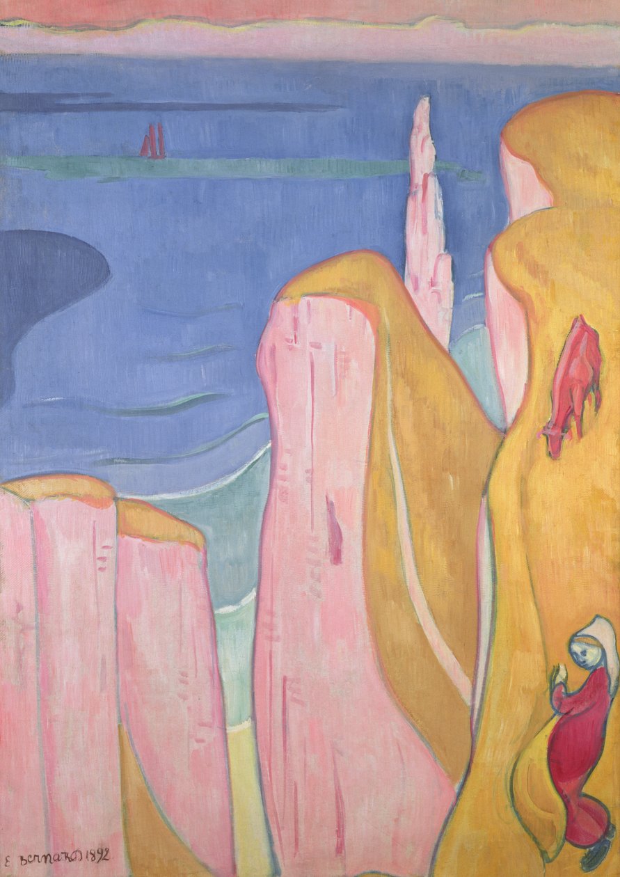 De kliffen van Yport, 1892 door Emile Bernard