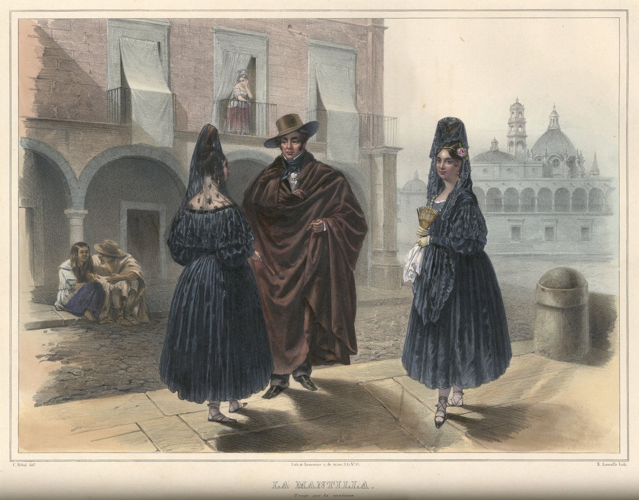La Mantilla, kostuumgroep door Emile Lassalle