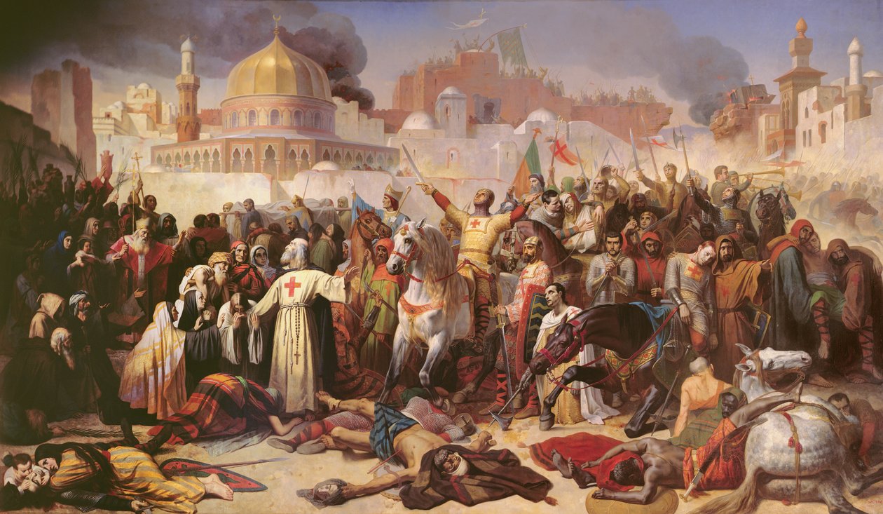 Inname van Jeruzalem door de kruisvaarders, 15 juli 1099, 1847 door Emile Signol