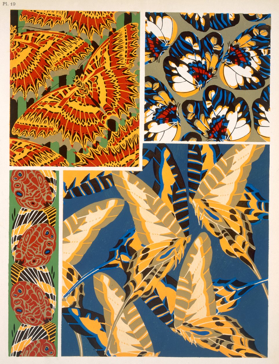 Ontwerp met insectenmotief door Émile Allain Séguy