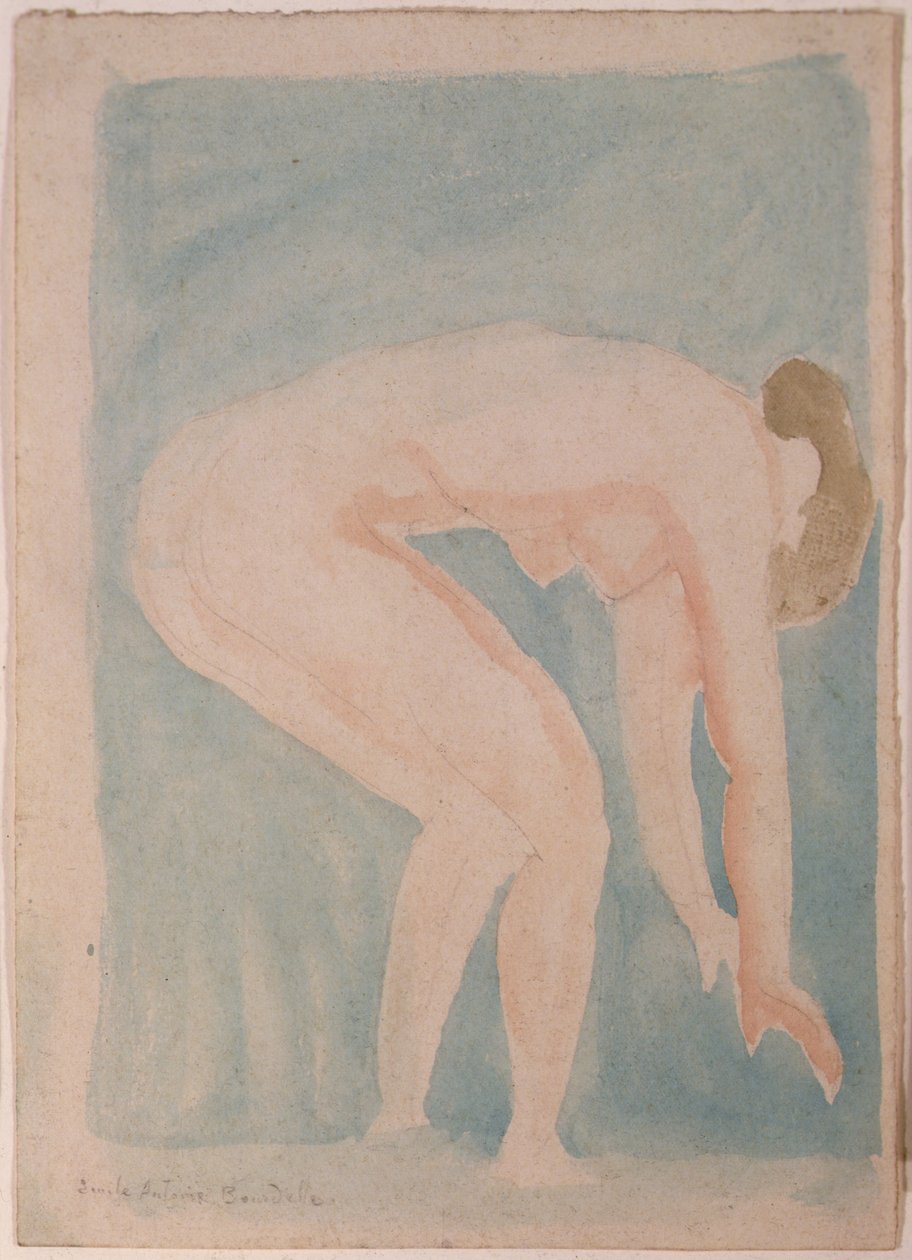 Studie van een naakt door Emile Antoine Bourdelle