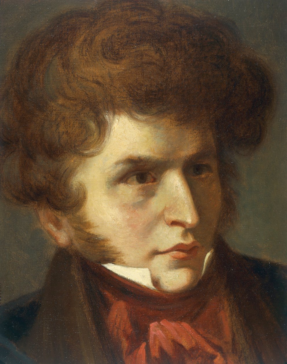 Frankrijk, La-Cote-Saint-Andre, Portret van Hector Berlioz door Emile (after) Signol