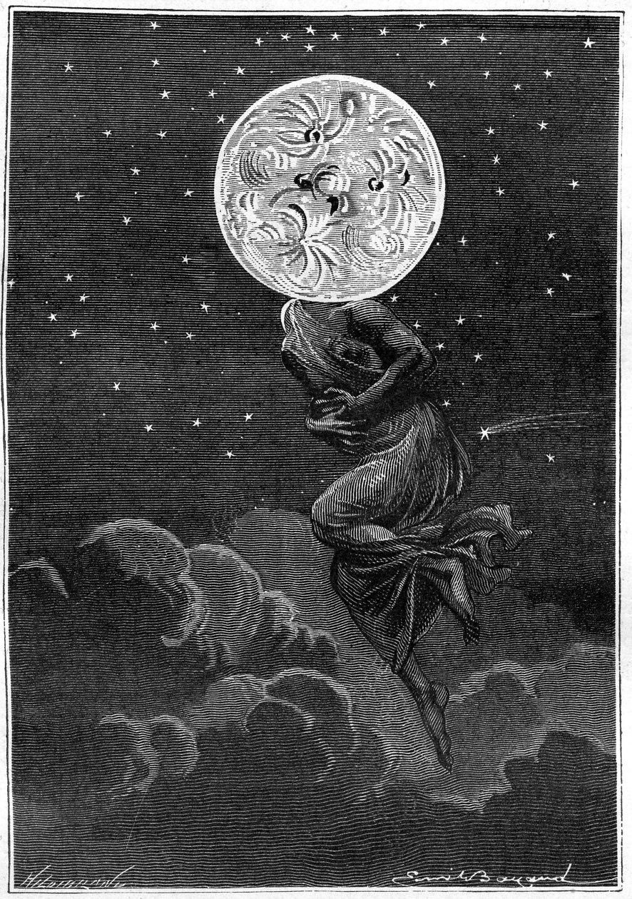 Gravure (door Emile Bayard) van Jules Verne