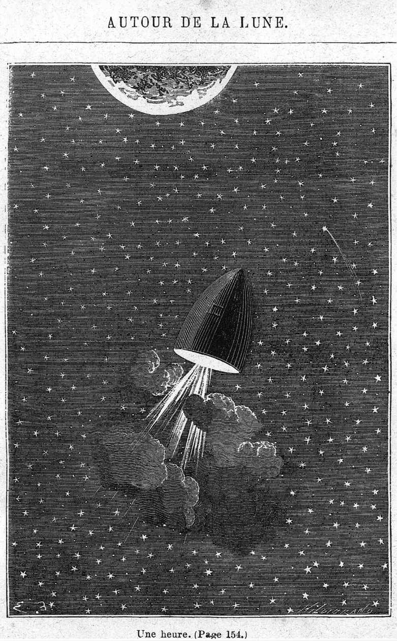 Vertrek naar de Maan, illustratie uit 