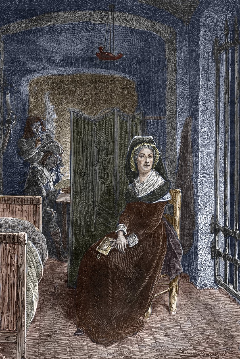 Marie Antoinette opgesloten in de gevangenis van de Conciergerie in Parijs door Emile Antoine Bayard