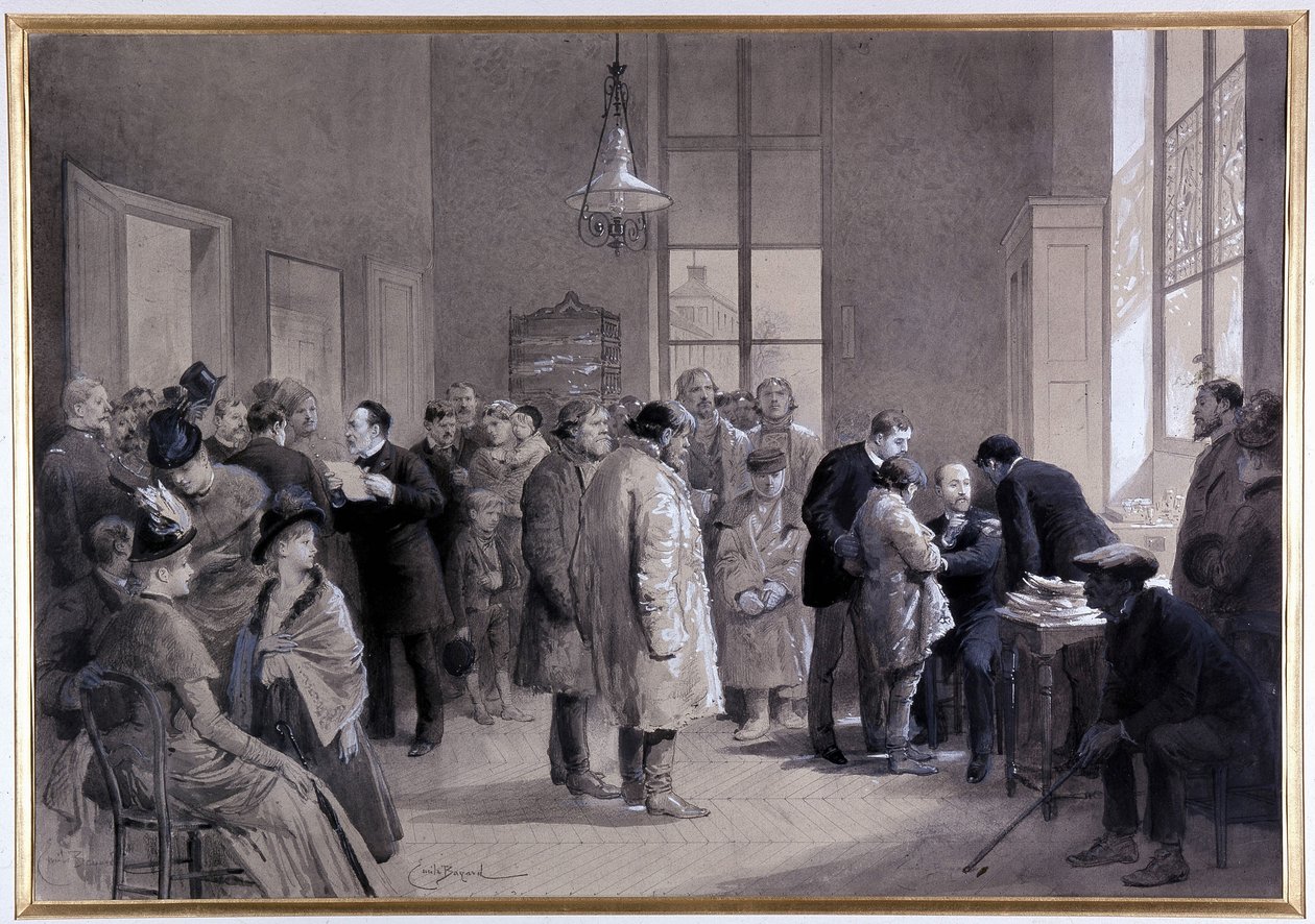 Scènes van inenting in het laboratorium van de Normale School in 1886 door Emile Antoine Bayard