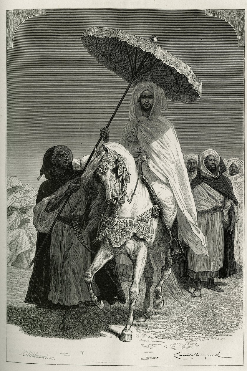 Sultan Hassan I van Marokko (geboren Moulay El Hassan) door Emile Antoine Bayard