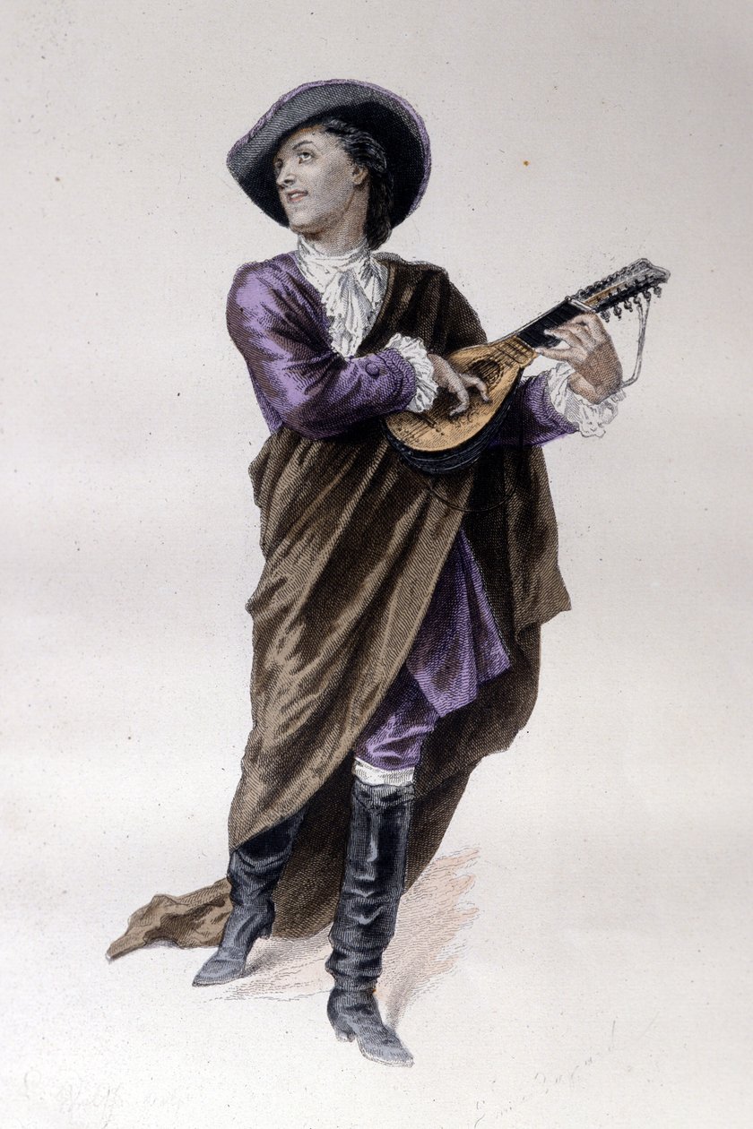 De Graaf van Almaviva, personage uit de Barbier van Sevilla van Beaumarchais (1732 - 1799) gecreëerd in 1773. Illustratie door Emile Bayard. door Emile Antoine Bayard