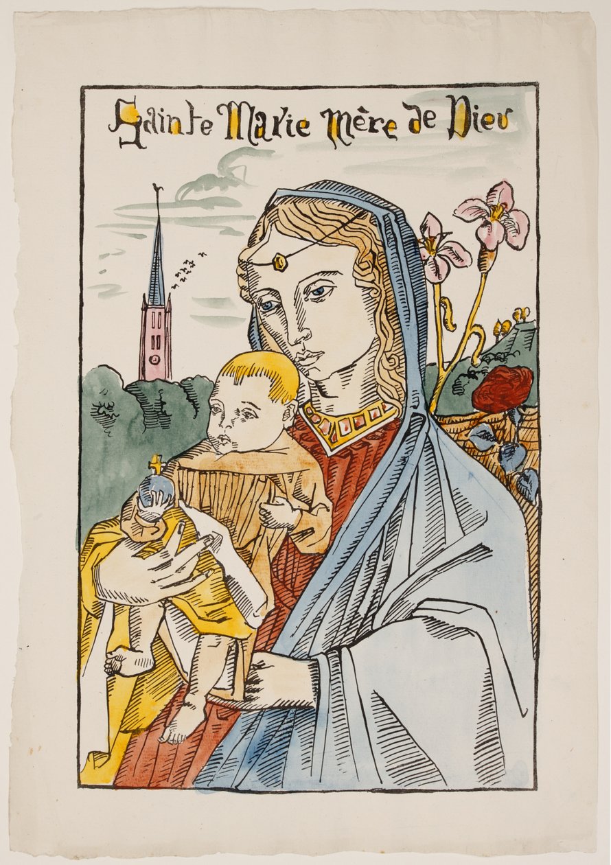 Heilige Maria, Moeder van God, met een lelie door Emile Bernard
