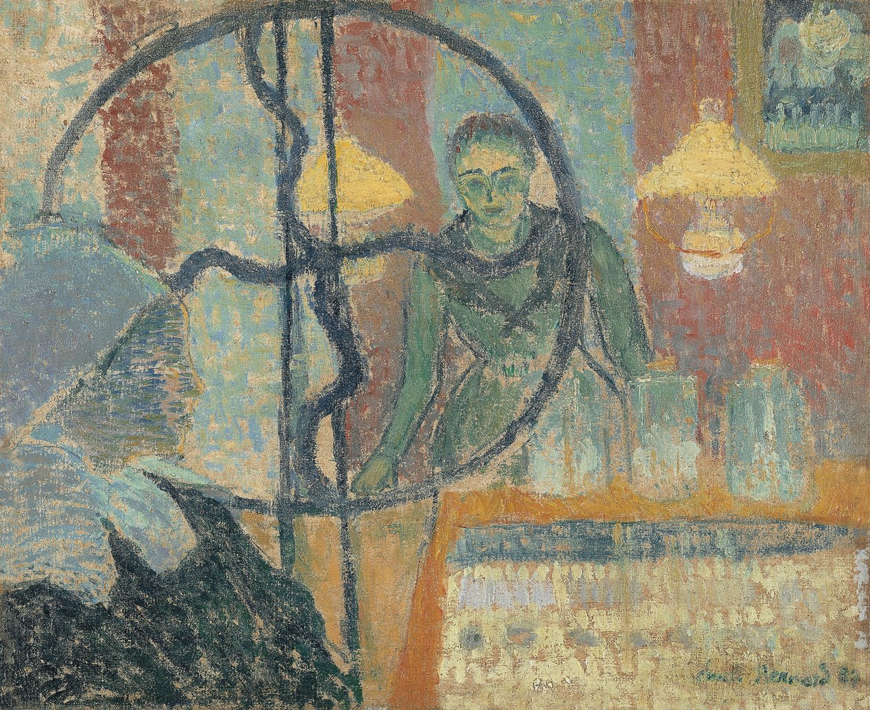 Binnen in een winkel in Pont-Aven door Emile Bernard